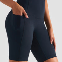 Pocketed High Waist Active Shorts