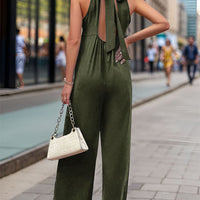 Tied Grecian Wide Leg Jumpsuit