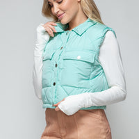 Snobbish Snap Down Quilted Crop Vest