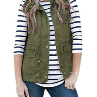 Drawstring Waist Vest with Pockets