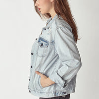 RISEN Distressed Button Up Jacket