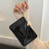 PU Leather Tassel Trim Card Case