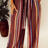 Printed Tied Wide Leg Pants