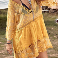 Lace Detail Plunge Cover-Up Dress