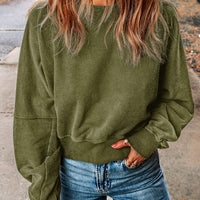 Round Neck Open Back Sweatshirt