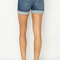 RISEN High Rise Cuffed Denim Shorts