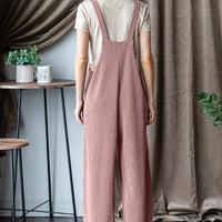 Heimish Full Size Ribbed Front Pocket Sleeveless Jumpsuit