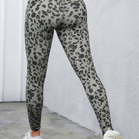 Leopard Print Wide Waistband Leggings