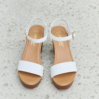 DDK Time After Time Wooden Platform Strap Heels