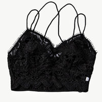 Smocked Eyelash Trim Lace Bralette