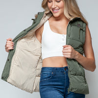 Snobbish Snap and Zip Closure Hooded Vest