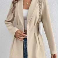 One Button Long Sleeve Blazer