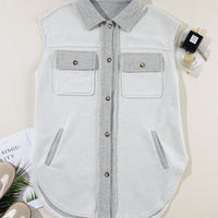 Pocketed Button Up Collared Neck Vest