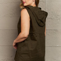 Zenana More To Come Full Size Military Hooded Vest