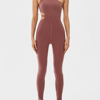 Cutout Asymmetrical Neck Active Jumpsuit