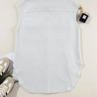 Pocketed Button Up Collared Neck Vest