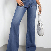 High Waist Bootcut Jeans with Pockets