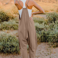 V-Neck Sleeveless Jumpsuit with Pocket