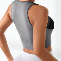 Color Block Round Neck Active Tank