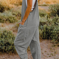 V-Neck Sleeveless Jumpsuit with Pocket