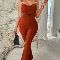 Cowl Neck Sleeveless Jumpsuit