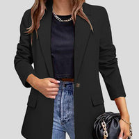 Lapel Collar Long Sleeve Blazer