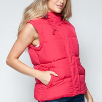 Snobbish Snap and Zip Closure Hooded Vest