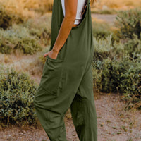 V-Neck Sleeveless Jumpsuit with Pocket