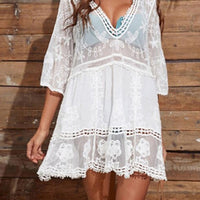 Lace Detail Plunge Cover-Up Dress