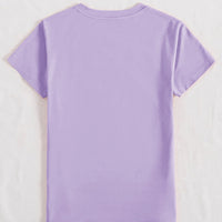 Graphic Round Neck Short Sleeve T-Shirt