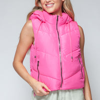 Snobbish Zip Up Quilted Hooded Vest