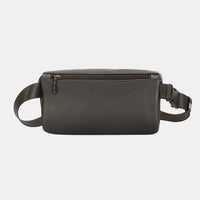 David Jones PU Leather Double Zipper Adjustable Belt Bag