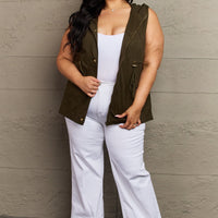 Zenana More To Come Full Size Military Hooded Vest