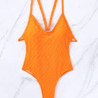 Backless Spaghetti Strap One-Piece Swimwear