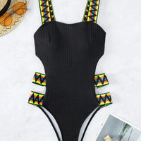 Cutout Wide Strap One-Piece Swimwear