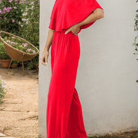 Off-Shoulder Wide Leg Jumpsuit