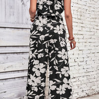 Floral Strapless Wide Leg Jumpsuit