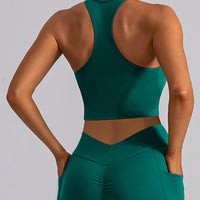 Square Neck Racerback Cropped Tank