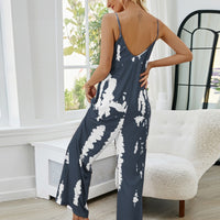 Tie-Dye Spaghetti Strap Jumpsuit with Pockets