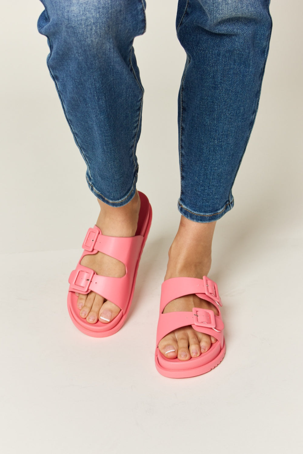 Legend Double Buckle Open Toe Slides