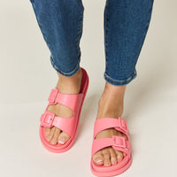 Legend Double Buckle Open Toe Slides