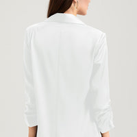 Ruched Open Front Blazer