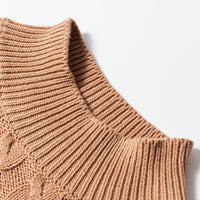 Cable-Knit Mock Neck Sweater Vest