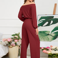 Off-Shoulder Straight Leg Jumpsuit