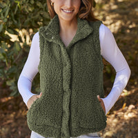 Snap Down Vest with Pockets