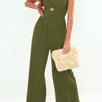 Smocked Spaghetti Strap Wide Leg Jumpsuit