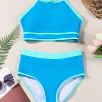 Crisscross Round Neck Two-Piece Swim Set