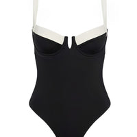 Tied Adjustable Strap One-Piece Swimwear