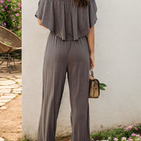 Off-Shoulder Wide Leg Jumpsuit