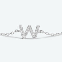 V To Z Zircon 925 Sterling Silver Bracelet